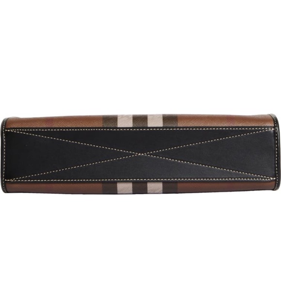 Burberry Denny Slim E-Check Canvas Tote, NEW - Picture 6 of 17